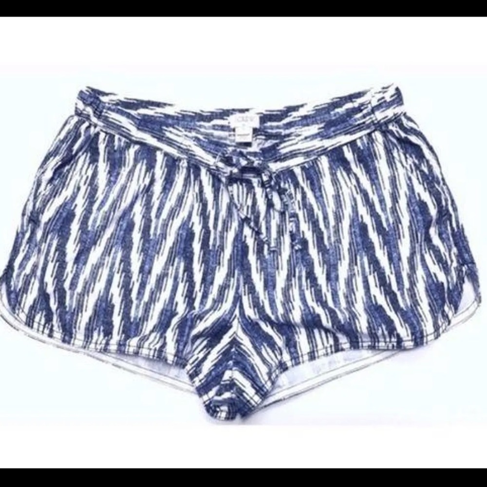 EUC J. Crew Linen Chevron Drawstring Shorts - Size Large